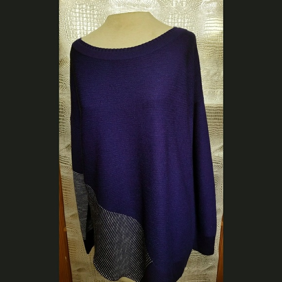 πHost Pick ! St.John Indigo White Sweater Med - Picture 3 of 6